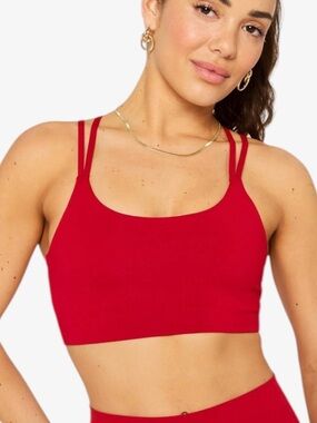 Fabletics Principal Low Impact Bra in Red Women’s Size M